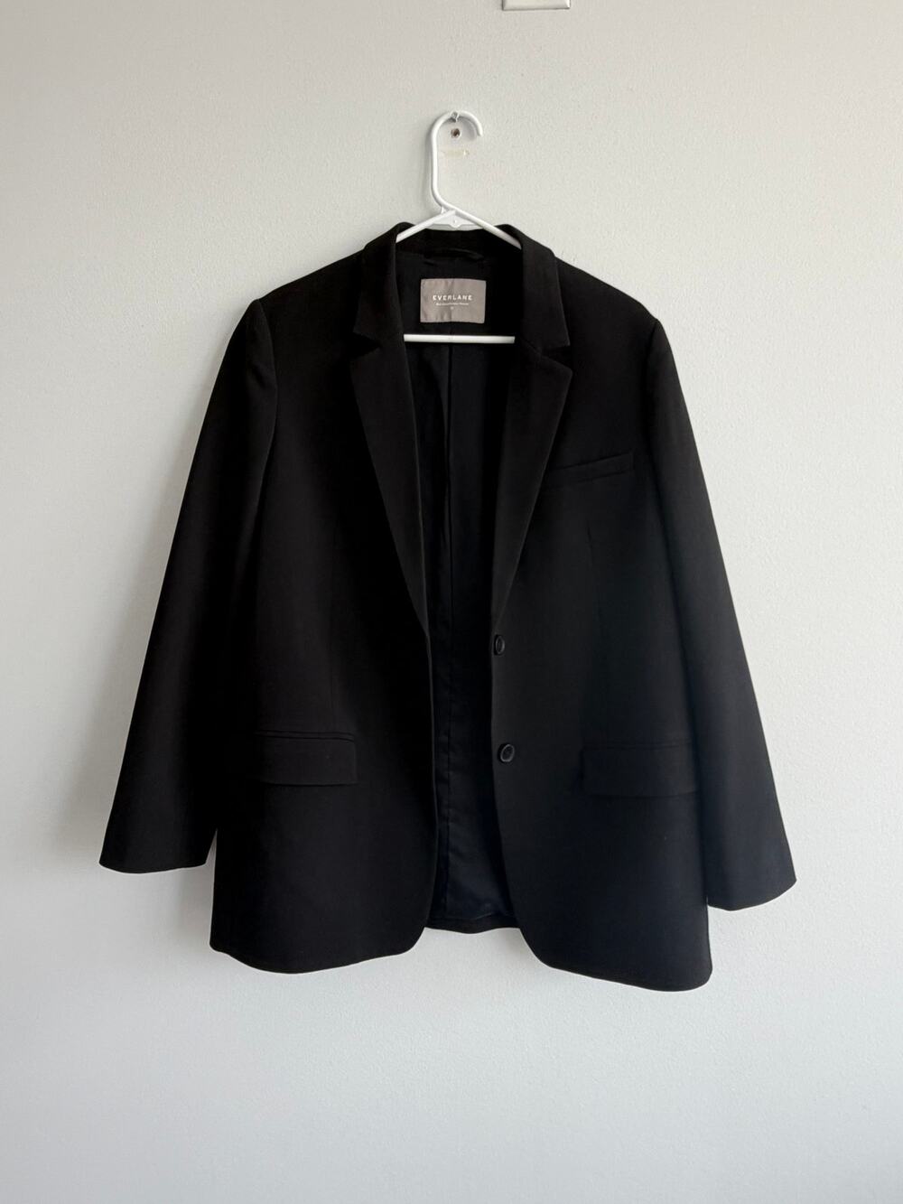 Everlane The 80s Italian Wool Blazer Black Size 10
